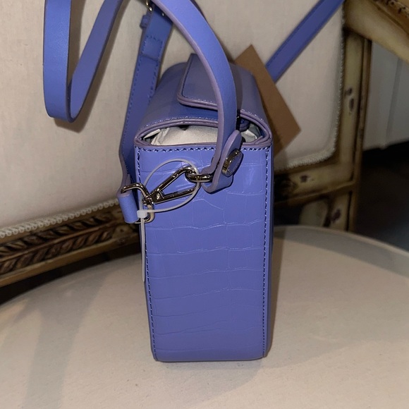 NWT STEVE MADDEN Purple Box Crossbody Bag With SM Logo in a Circle on Front - Picture 6 of 7